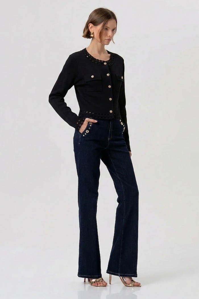 Fracomina cardigan regular con inserti in pizzo fr26st8010k52401 [5742a9e2]