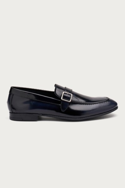 Frau mocassino elegante in pelle lucida con fibbia 71K1 [0dbcdd48]