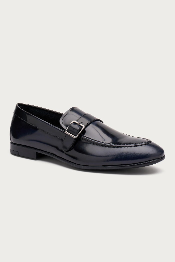 Frau mocassino elegante in pelle lucida con fibbia 71K1 [d49a9e45]