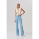 Fracomina pantaloni sartoriali flare con dettaglio logo metallico fr26sva004w42901 [0c706681]