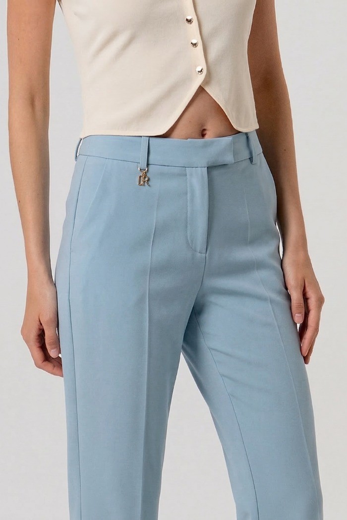 Fracomina pantaloni sartoriali flare con dettaglio logo metallico fr26sva004w42901 [d556258c]
