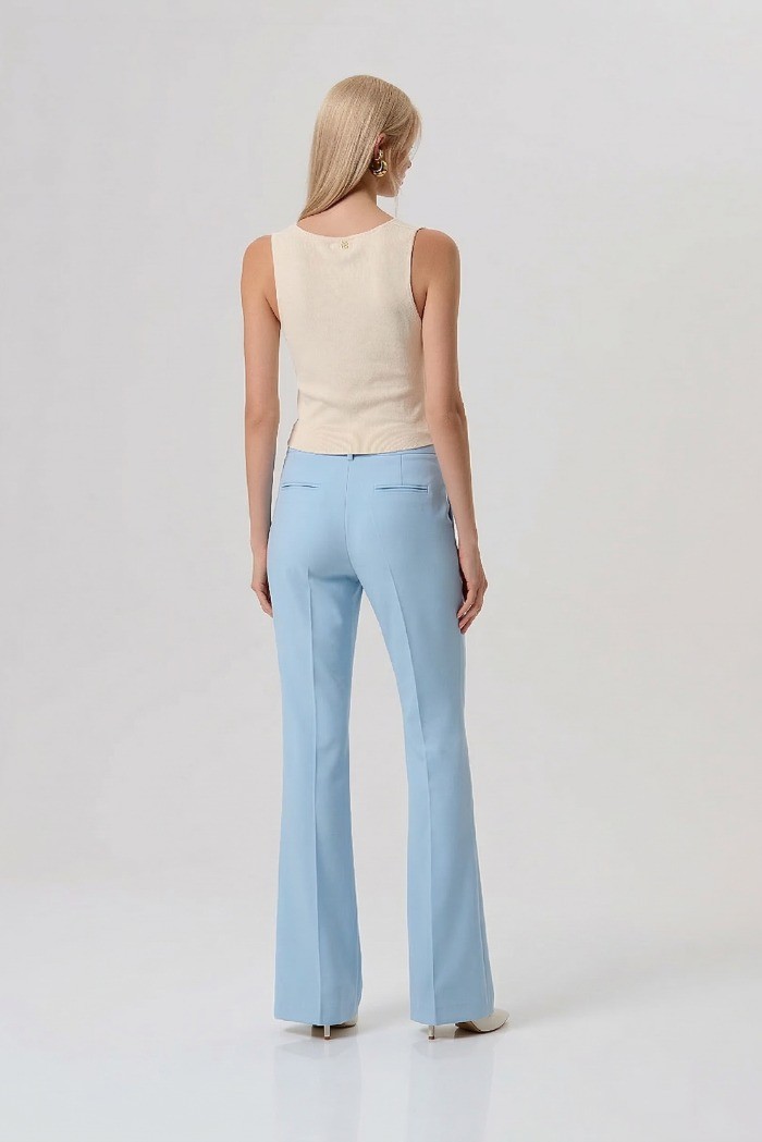 Fracomina pantaloni sartoriali flare con dettaglio logo metallico fr26sva004w42901 [624be488]