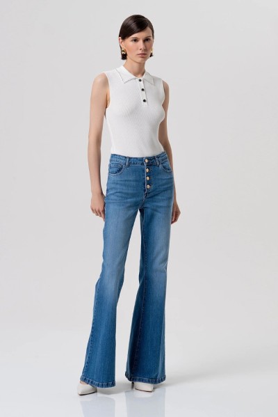 Fracomina jeans bootcut in denim con lavaggio medio fr26sva013d40902 [2baa02c9]