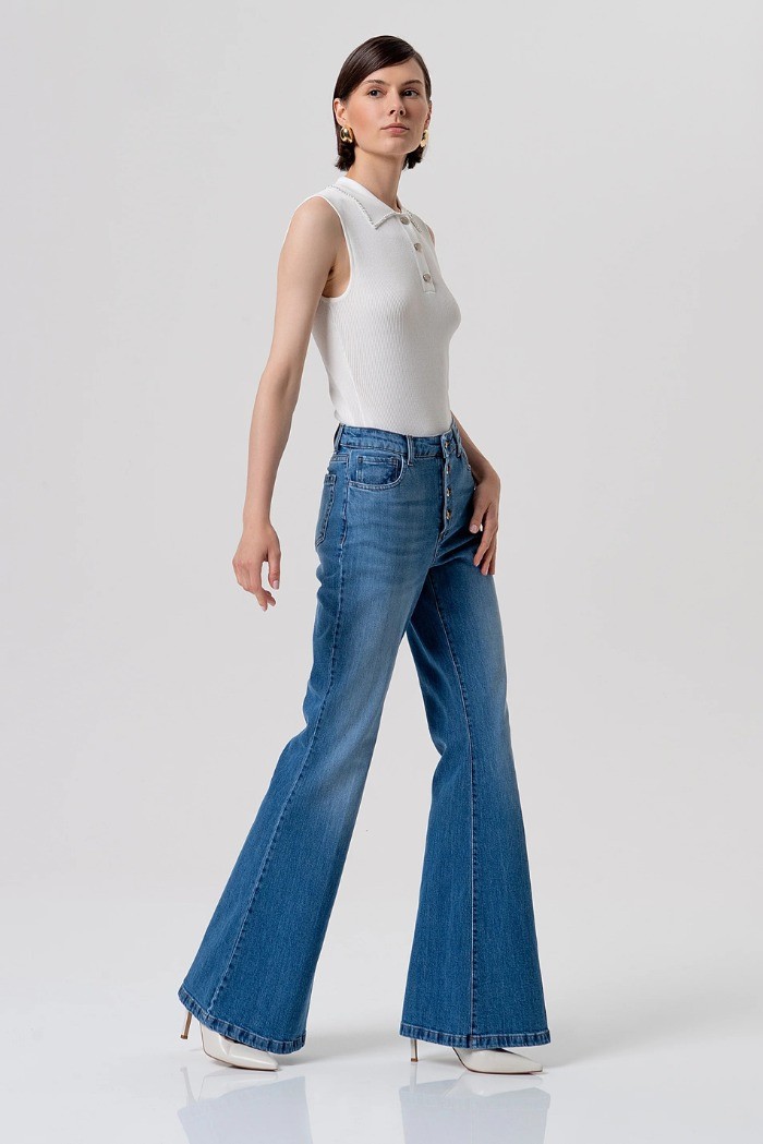 Fracomina jeans bootcut in denim con lavaggio medio fr26sva013d40902 [459180c0]