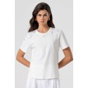 Fracomina t-shirt regular in jersey con applicazioni gioiello fs26st3005j401j9 [21c54b09]