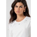Fracomina t-shirt regular in jersey con applicazioni gioiello fs26st3005j401j9 [f8e30804]