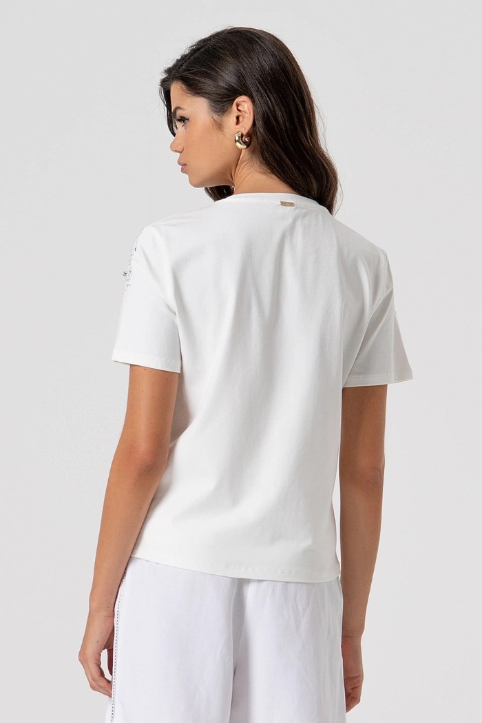 Fracomina t-shirt regular in jersey con applicazioni gioiello fs26st3005j401j9 [4ffec900]