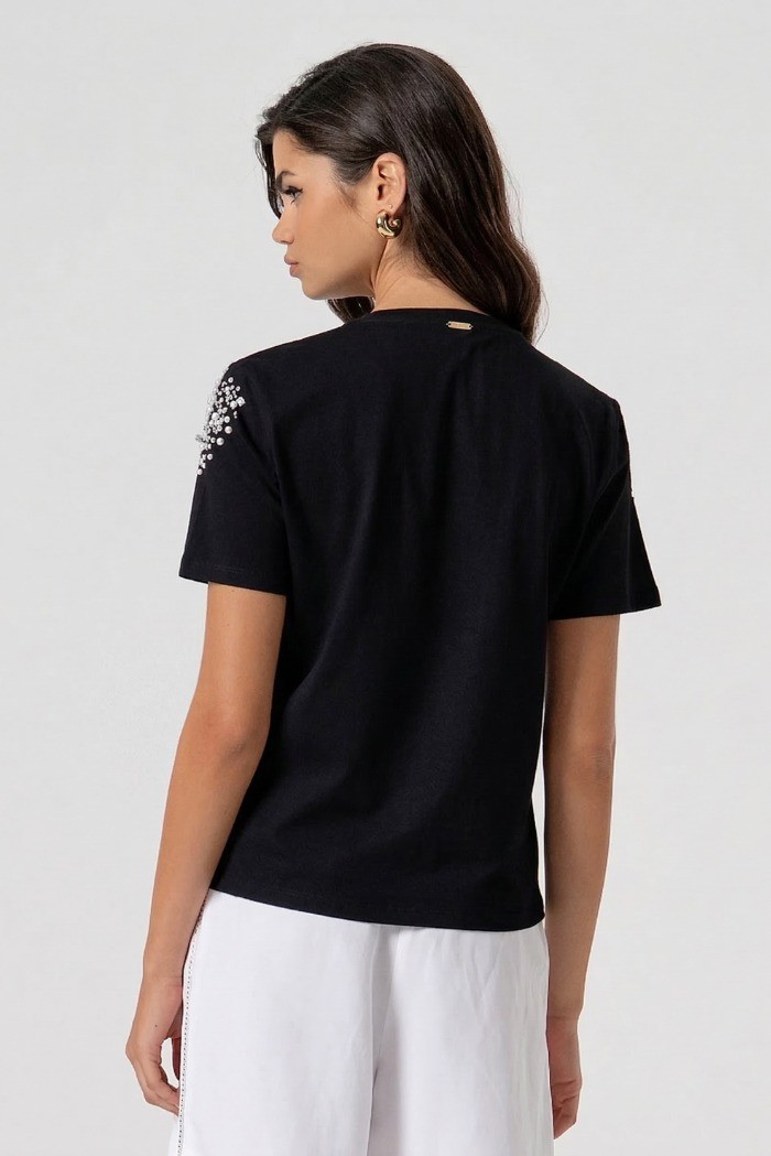 Fracomina t-shirt regular in jersey con applicazioni gioiello fs26st3005j401j9 [64fc718c]