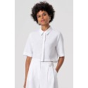 Fracomina camicia cropped in cotone con strass fs26st6013w62201 [f181fb8a]