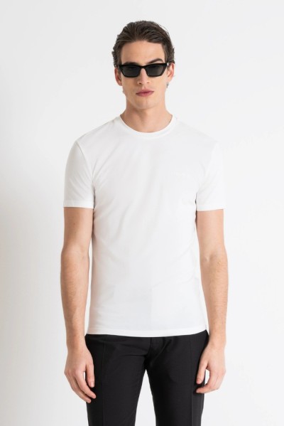 Antony Morato t-shirt super slim fit con stampa logo mmks02324-fa120031 — 805219040078589_1