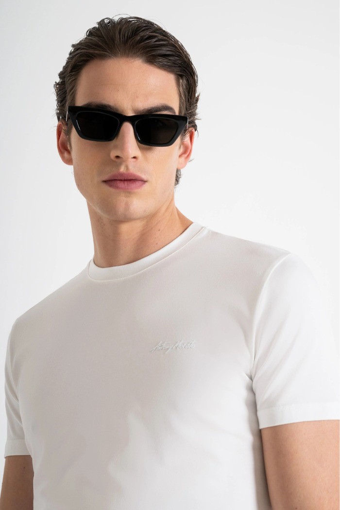 Antony Morato t-shirt super slim fit con stampa logo mmks02324-fa120031 [547e8fda]