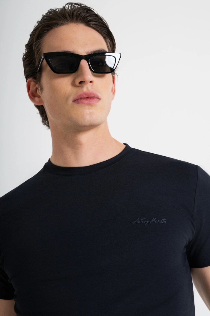 Antony Morato t-shirt super slim fit con stampa logo mmks02324-fa120031 [cf6035dc]