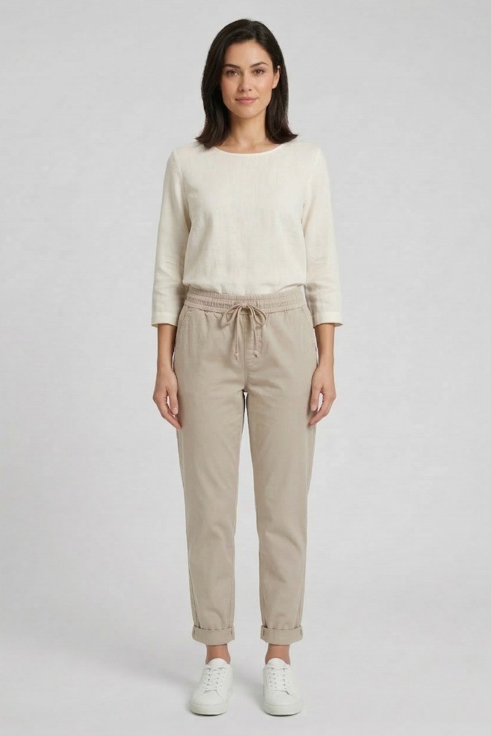 Fresh Flower pantalaccio in raso di cotone stretch FD700 [f8c7e3a3]