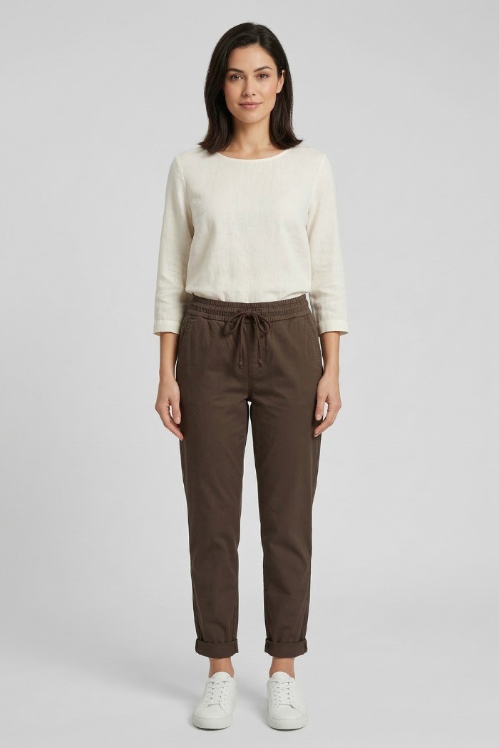 Fresh Flower pantalaccio in raso di cotone stretch FD700 [8513e941]