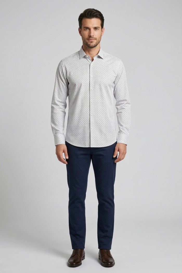 Markup camicia a fantasia no iron MK1930020 [60655a32]