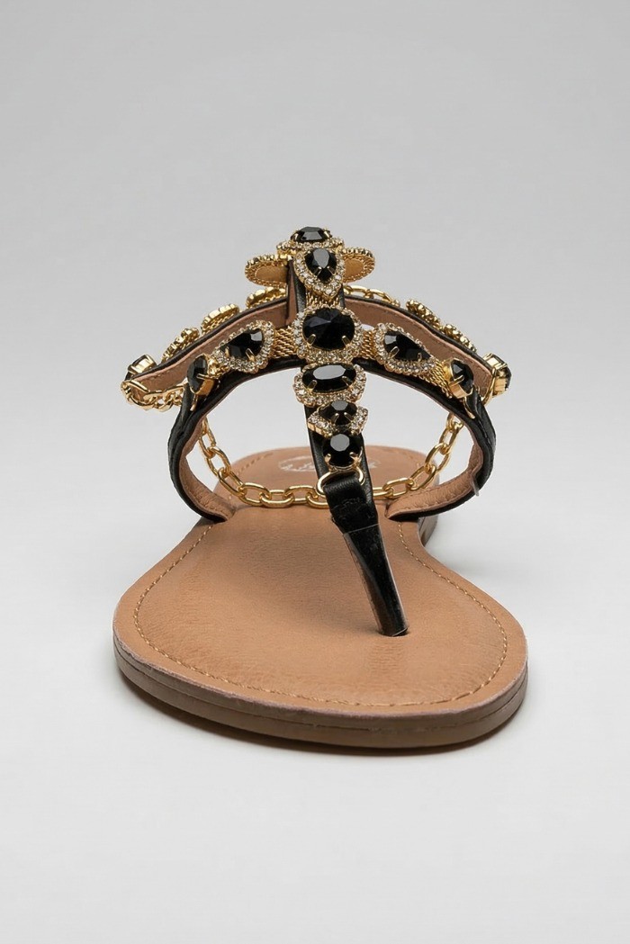 Gold & Gold sandalo infradito con gioielli GL782 [b81e4985]