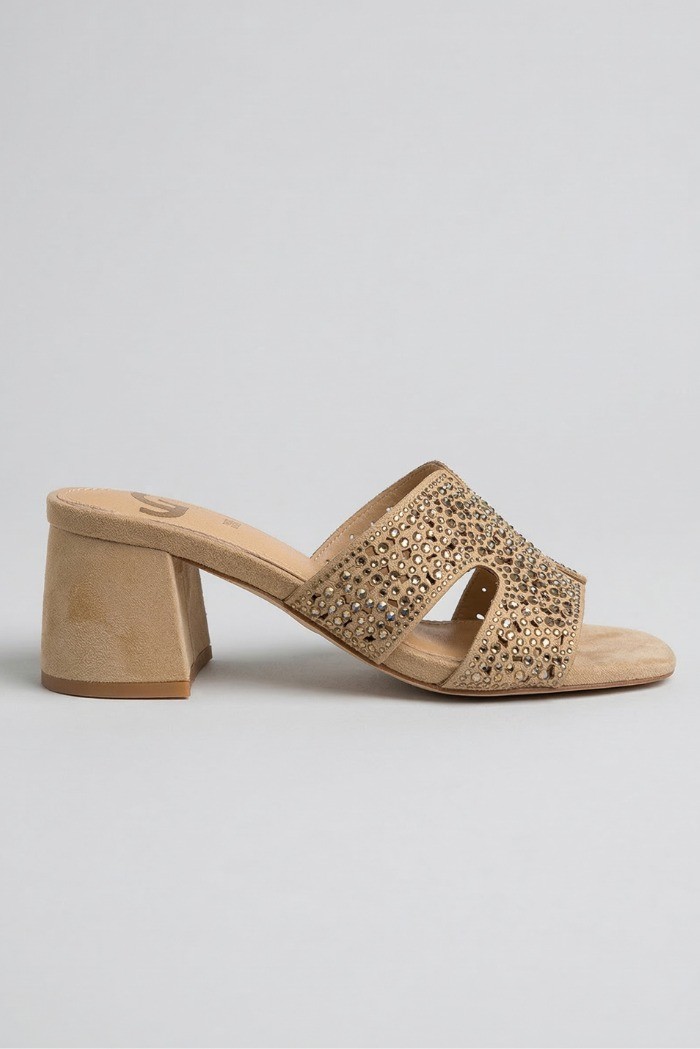 Gold & Gold ciabatta strass con tacco GU355 [cc4c1fbc]