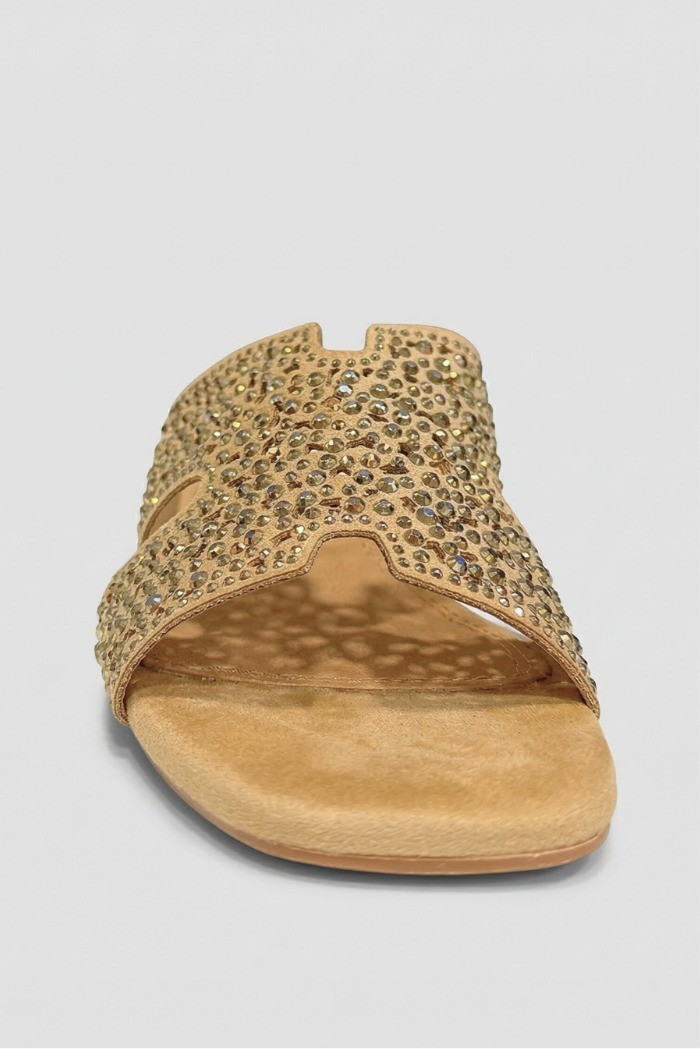 Gold & Gold ciabatta strass con tacco GU355 [a2779db5]