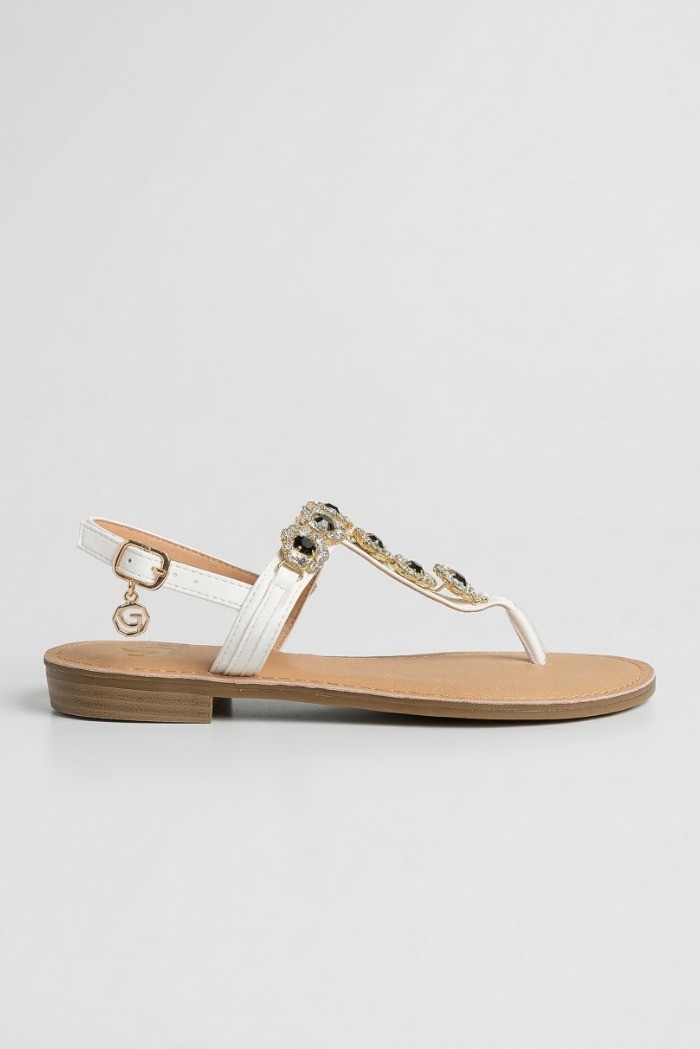 Gold & Gold sandalo infradito con dettaglio gioiello GL787 [ed08835a]