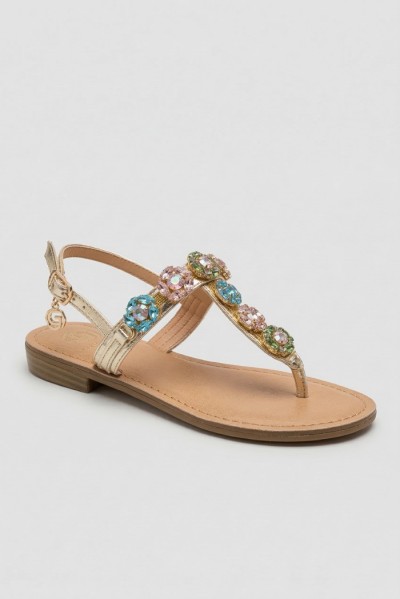 Gold & Gold sandalo infradito con dettaglio gioiello GL787 — 805219040078515_3