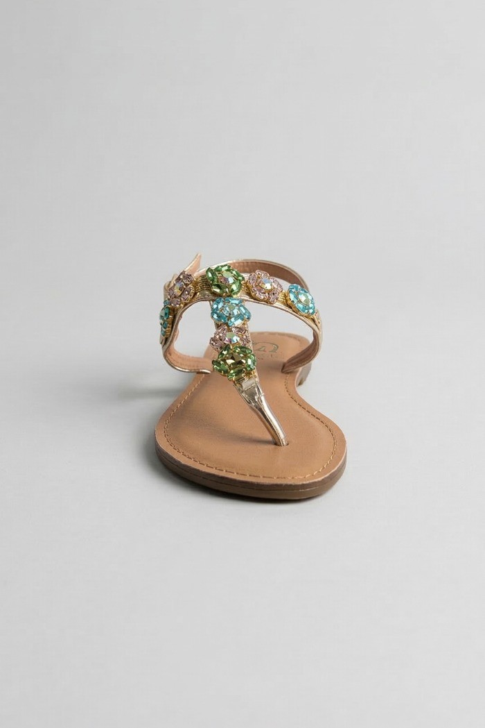 Gold & Gold sandalo infradito con dettaglio gioiello GL787 [fa24551b]