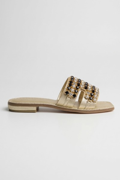 Gold & Gold ciabatta con dettaglio strass GL820 [41c95c7e]
