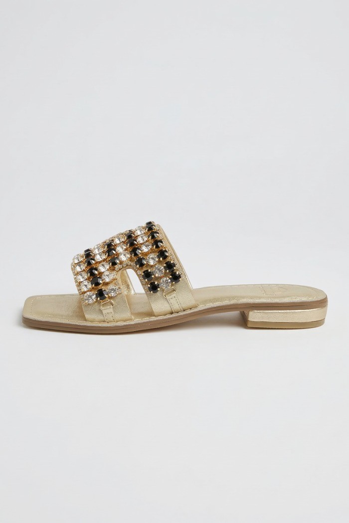 Gold & Gold ciabatta con dettaglio strass GL820 [98ef1f73]
