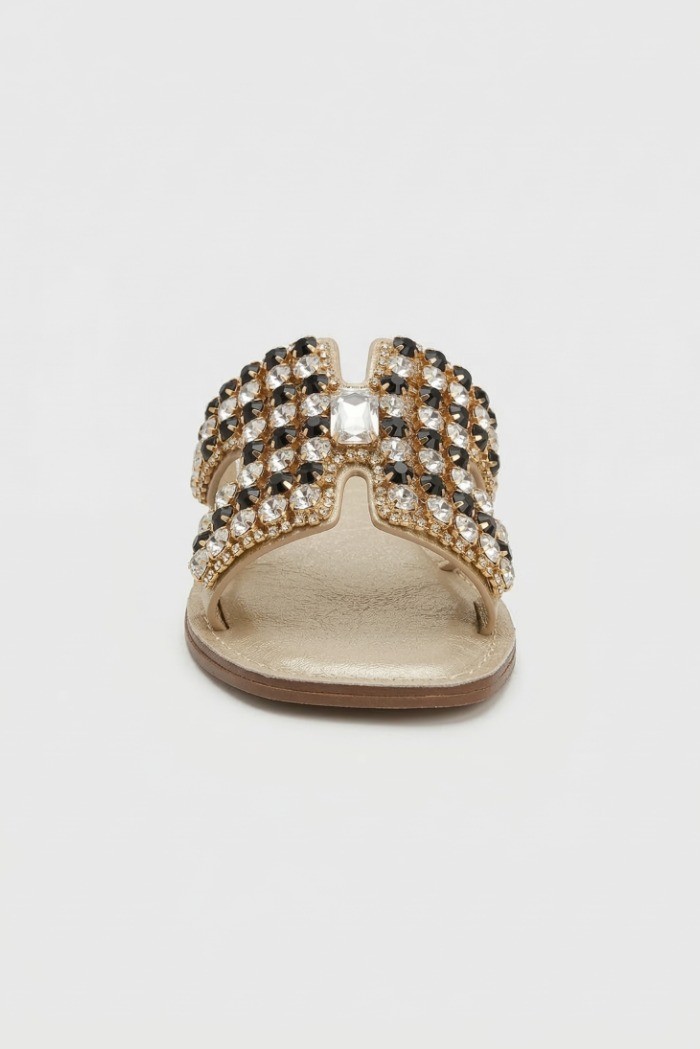 Gold & Gold ciabatta con dettaglio strass GL820 [2ff2de77]