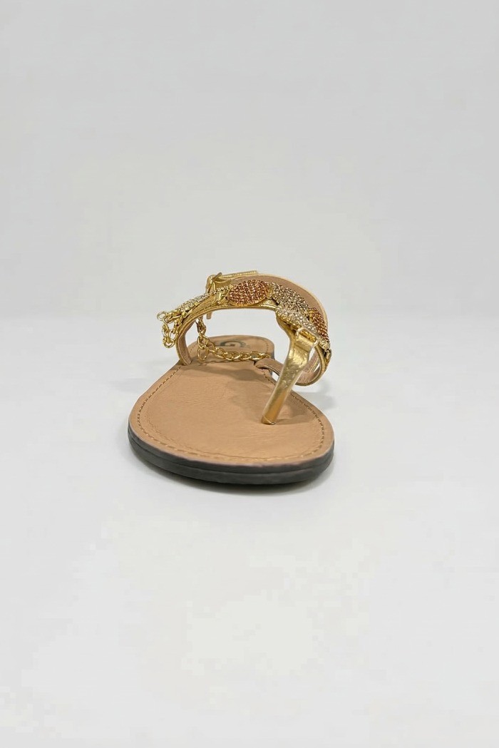 Gold & Gold sandalo infradito con dettaglio gioiello GL835 [d9b35c90]