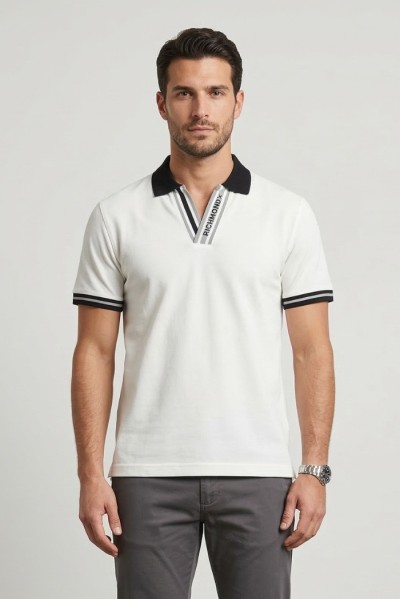 John Richmond polo in piquet di cotone Moyim ump26013po [e73bb75a]