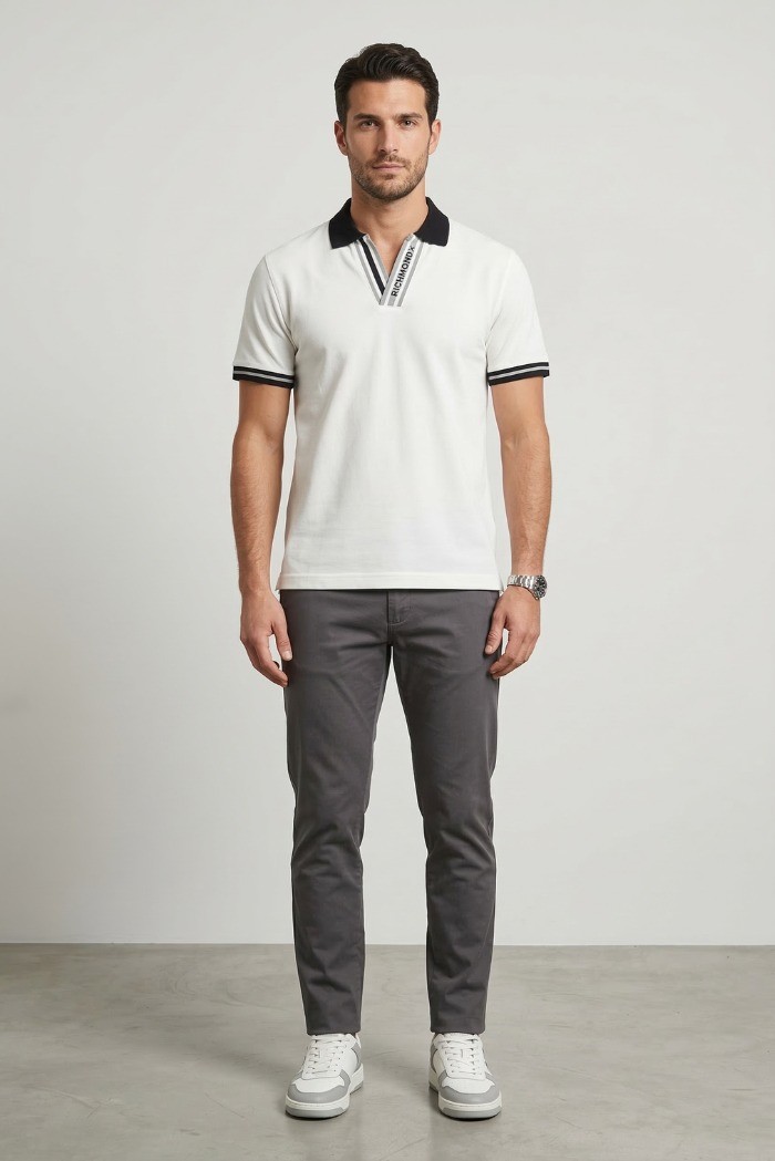 John Richmond polo in piquet di cotone Moyim ump26013po [1d538657]