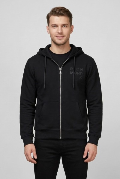 John Richmond felpa cappuccio in cotone Sentane ump26034fe [0039747c]