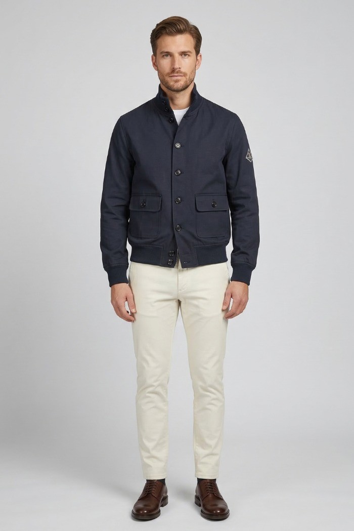 Roy Roger's giubbotto in gabardina di cotone New Polo rru90189cq92xxxx [84c3727a]