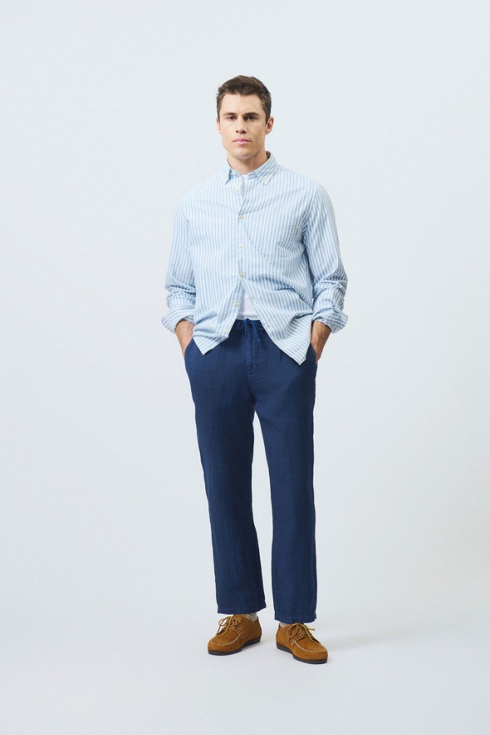 Roy Roger's pantalone chino in lino Portofino rru90301p4230569 [289d0ae9]
