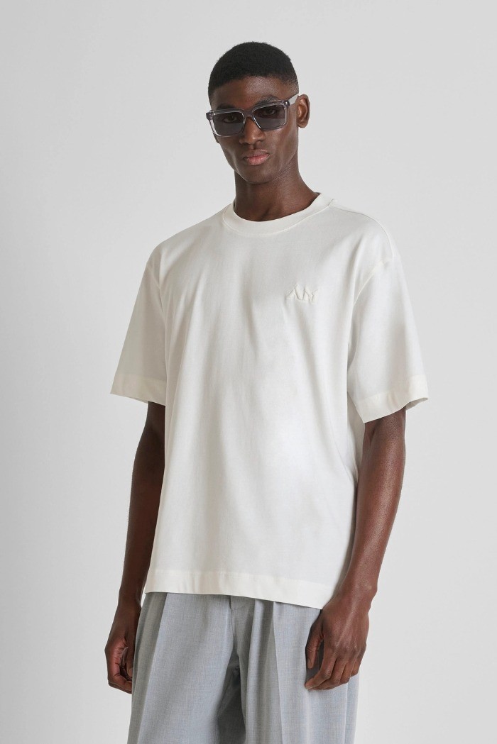 Antony Morato t-shirt boxy fit con logo ricamato mmks02621-fa100242 [bb952822]