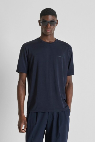 Antony Morato t-shirt regular fit in lycra con logo gommato mmks02618-fa100259 [f84fd86e]
