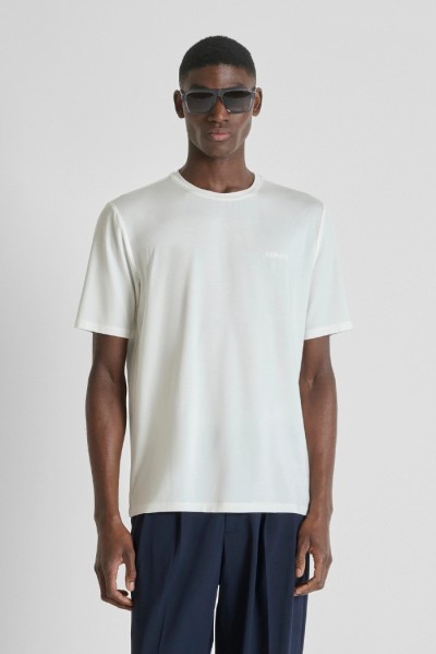 Antony Morato t-shirt regular fit in lycra con logo gommato mmks02618-fa100259 [159229a5]