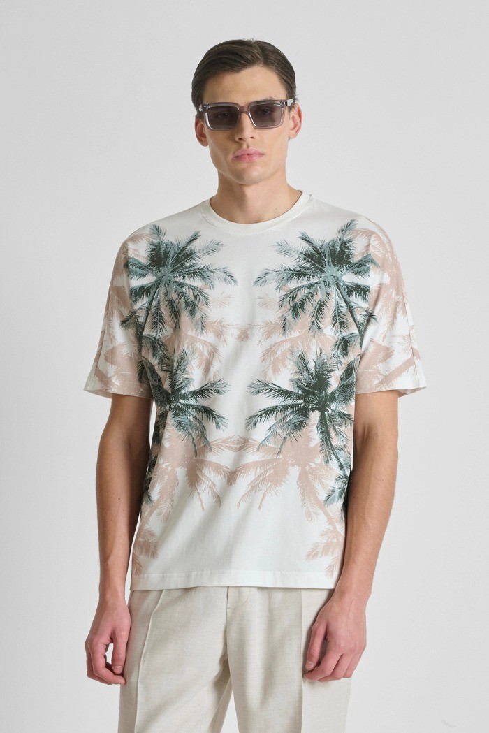 Antony Morato t-shirt regular fit in jersey con stampa floreale mmks02628-fa100144 [05bdd9ff]