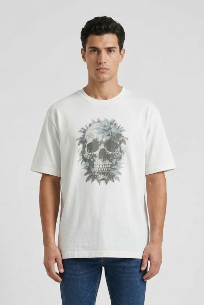 Antony Morato t-shirt regular fit in jersey con stampa teschio mmks02637-fa100144 [7db0f1e4]