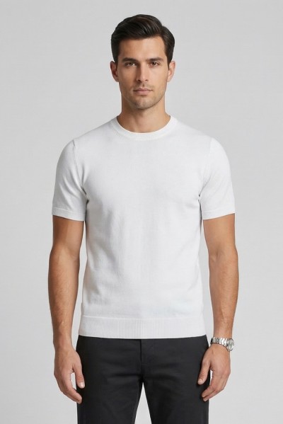 Urban Ring maglia girocollo mezza manica in cotone UR1100005 [90fa683d]