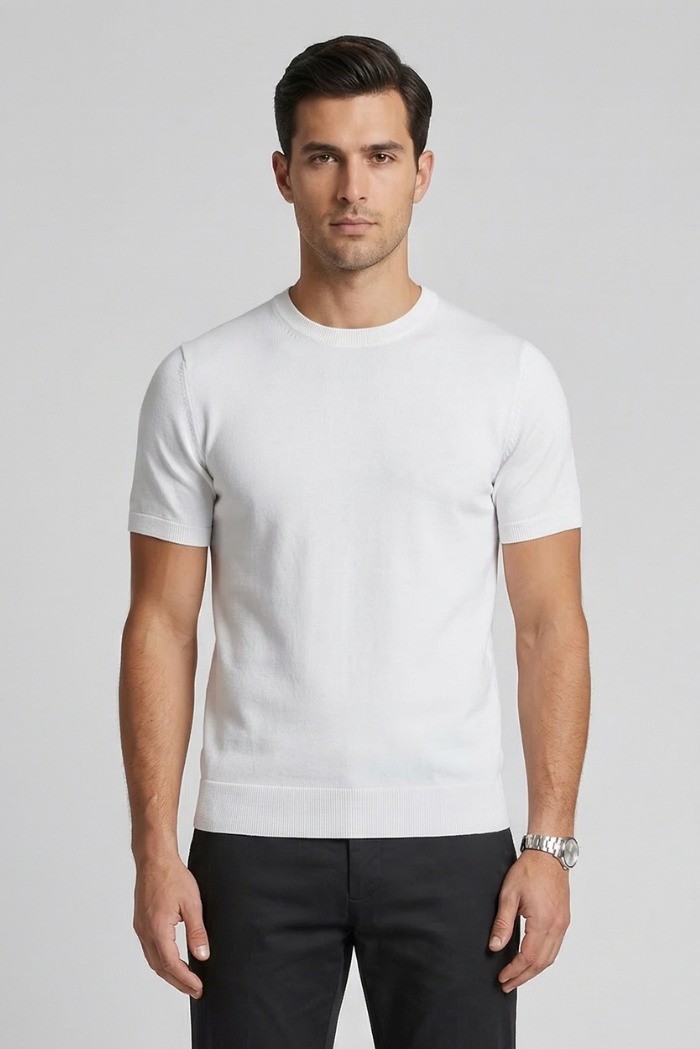 Urban Ring maglia girocollo mezza manica in cotone UR1100005 [90fa683d]