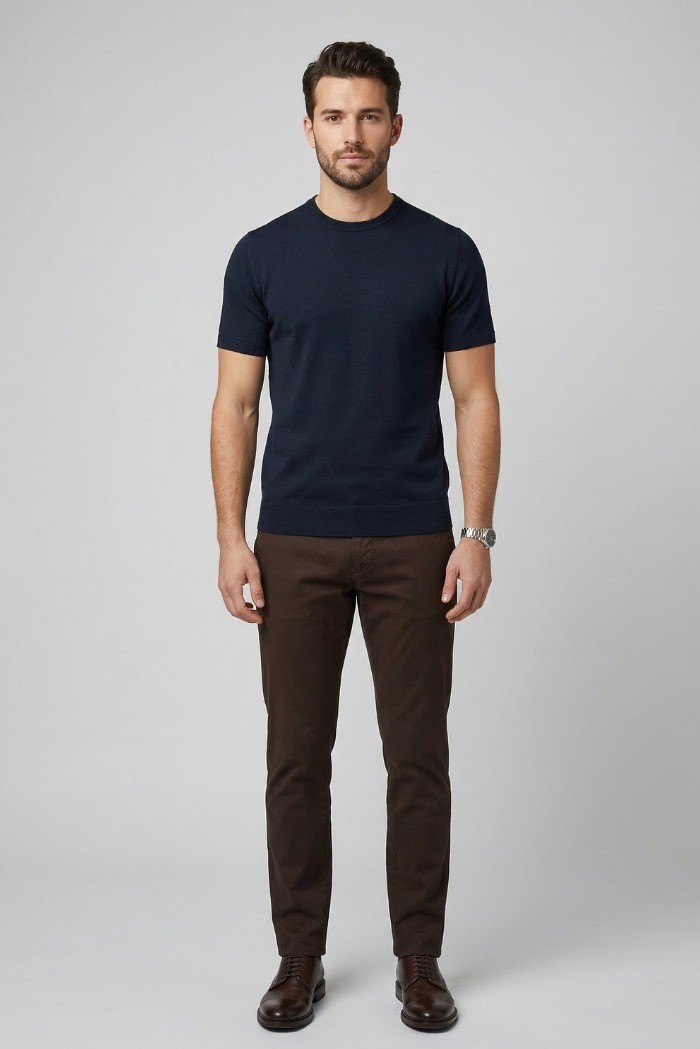 Urban Ring maglia girocollo mezza manica in cotone UR1100005 [65df5032]