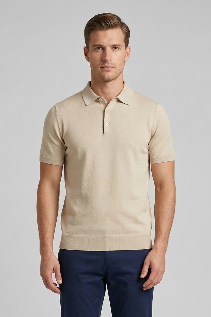 Urban Ring polo in maglina in cotone con bottoni UR1100007 [555ec84d]