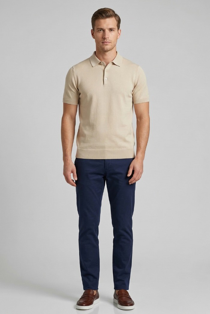 Urban Ring polo in maglina in cotone con bottoni UR1100007 [3b654a44]