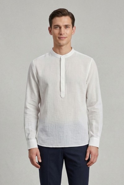 Antony Morato camicia relaxed fit in misto viscosa soft touch Sydney mmsl00802-fa400109 — 805219040078585_1