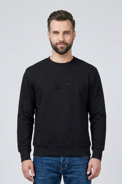 Drop Season 2 felpa girocollo in cotone con logo in rilievo SS26204 [c86b9b0c]