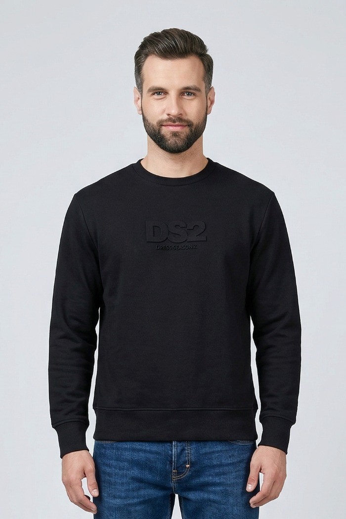 Drop Season 2 felpa girocollo in cotone con logo in rilievo SS26204 [c86b9b0c]