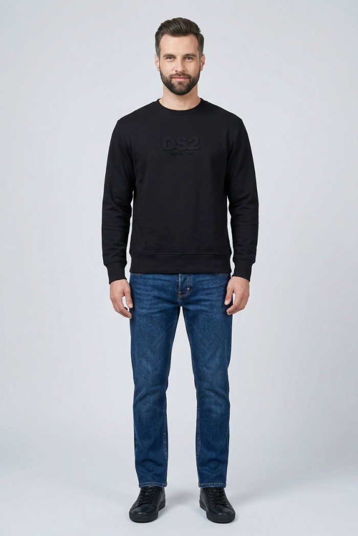 Drop Season 2 felpa girocollo in cotone con logo in rilievo SS26204 [a6501905]