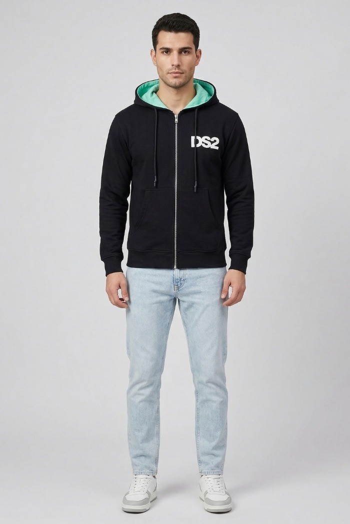 Drop Season 2 felpa in cotone con zip e cappuccio SS26210 [69ca9d7b]