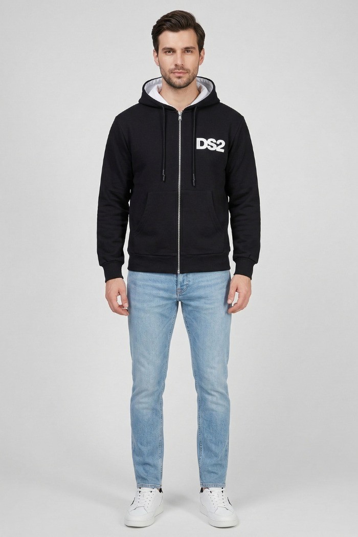 Drop Season 2 felpa in cotone con zip e cappuccio SS26210 [de5d311e]